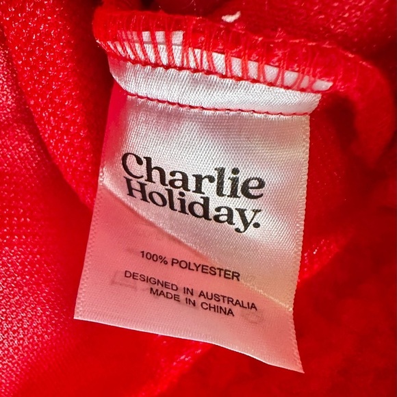 NWT Charlie Holiday Sommerset Teddy Sherpa Full Zip Jacket Red - Picture 6 of 10